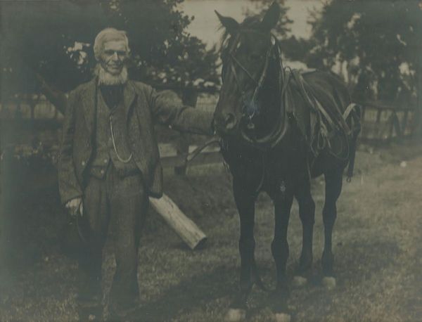 The picture of a man and horse, we think, is a brother of the man who taught my great grandfather( Ward Roelofson) blacksmithing. Photo submitted by Doug Law